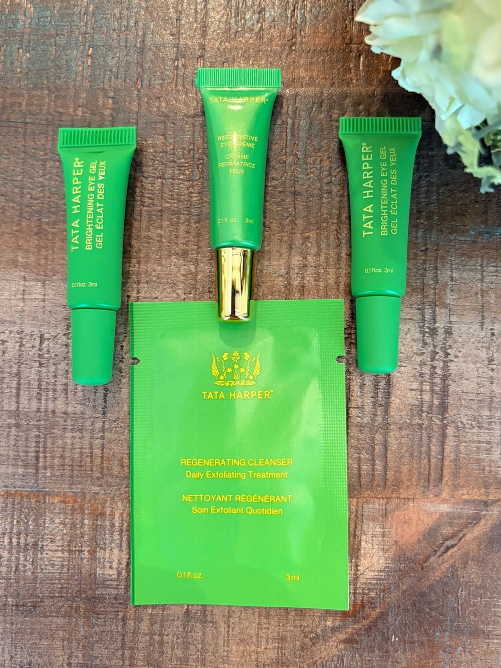 New TATA HARPER Restorative EYE CREME & 2 Brightening EYE GEL Minis + **BONUS**